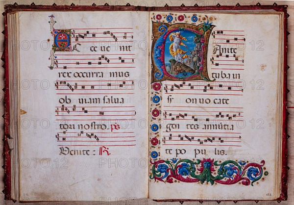 Choir book located at the Piccolomini Library in Siena