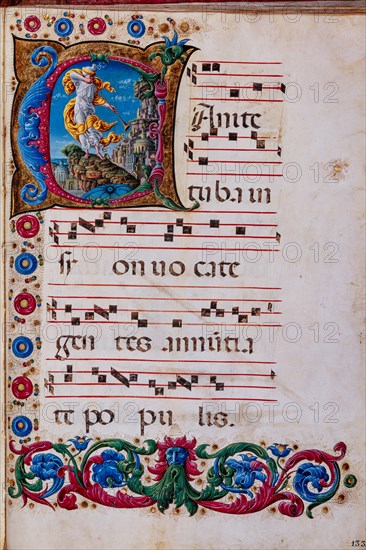 Choir book located at the Piccolomini Library in Siena