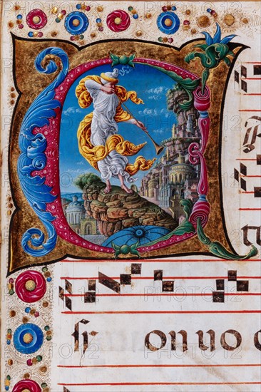 Choir book located at the Piccolomini Library in Siena