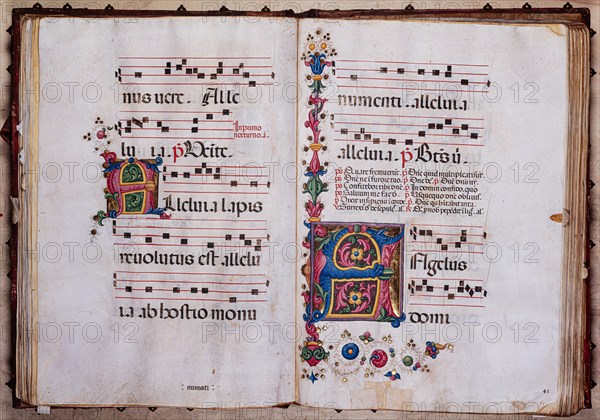 Choir book located at the Piccolomini Library in Siena