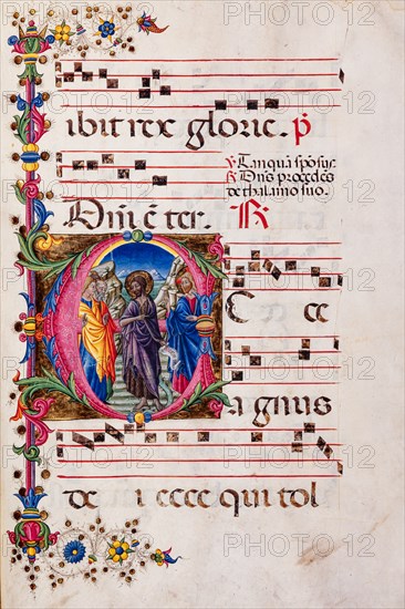 Choir book located at the Piccolomini Library in Siena