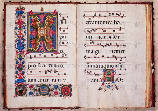 Choir book located at the Piccolomini Library in Siena