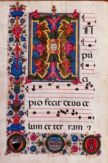 Choir book located at the Piccolomini Library in Siena