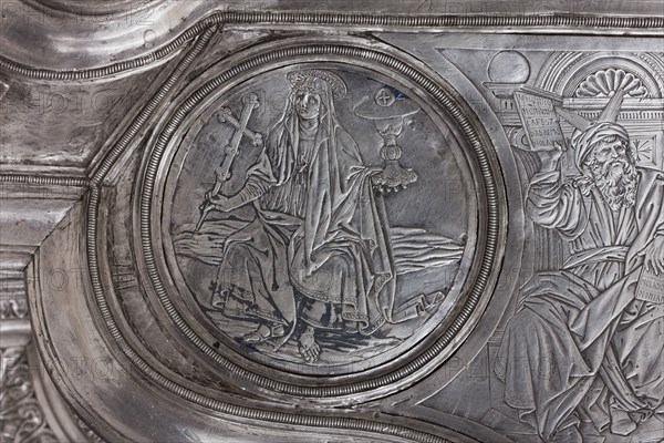 Détail de la Grande Croix d'argent du Trésor de Saint-Jean, Museo dell'Opera del Duomo, Florence