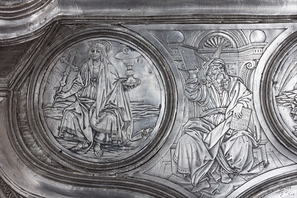 Détail de la Grande Croix d'argent du Trésor de Saint-Jean, Museo dell'Opera del Duomo, Florence