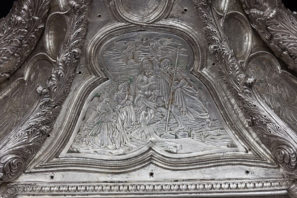 Détail de la Grande Croix d'argent du Trésor de Saint-Jean, Museo dell'Opera del Duomo, Florence