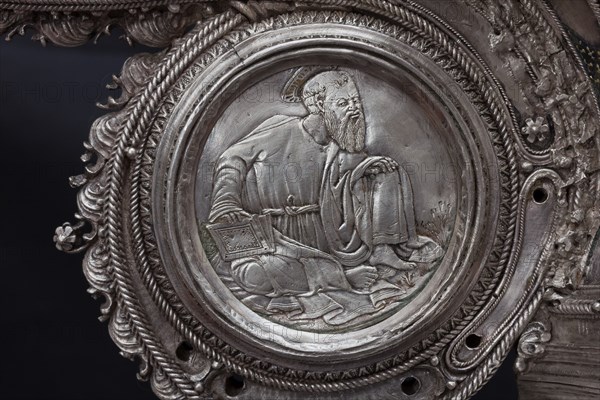 Détail de la Grande Croix d'argent du Trésor de Saint-Jean, Museo dell'Opera del Duomo, Florence