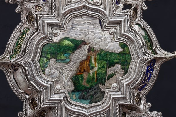 Détail de la Grande Croix d'argent du Trésor de Saint-Jean, Museo dell'Opera del Duomo, Florence