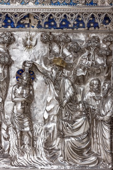 Détail de l'autel en argent du Trésor de Saint-Jean, Museo dell'Opera del Duomo, Florence