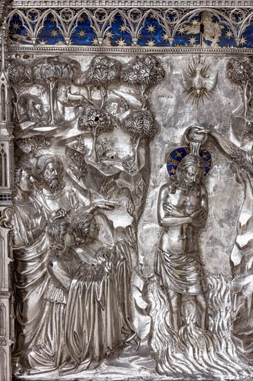 Détail de l'autel en argent du Trésor de Saint-Jean, Museo dell'Opera del Duomo, Florence