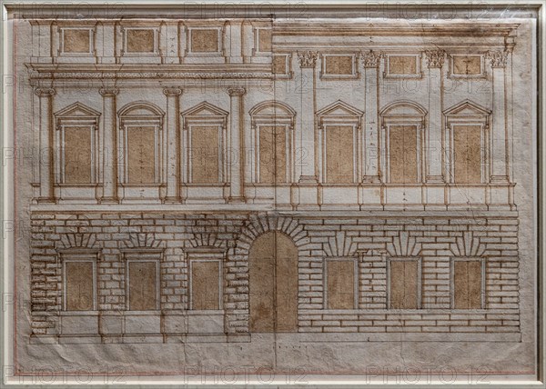 Presentation drawing of the palace project for Iseppo and Livia Porto