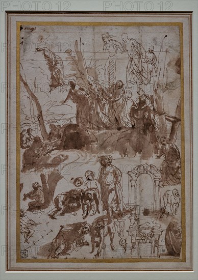 Studies for “Finding of Moses”, by Veronese