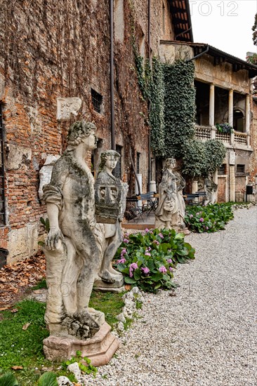 Vicenza: bust of a statue in the courtyard of the Olympic Theatre.