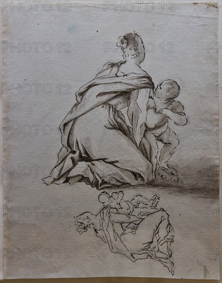 Study for “Madonna with Infant Jesus threading a crown”, by Giovanni Antonio de Pieri