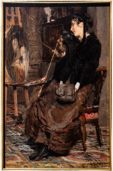 “In the study of the painter” by Giovanni Boldini