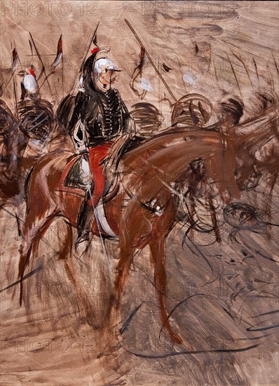 “Dragoons on horseback” by Giovanni Boldini
