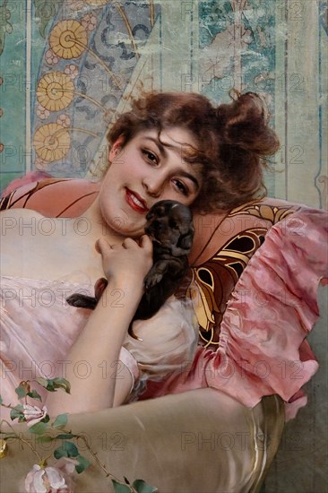 “Lady with a Little Dog” by Vittorio Matteo Corcos