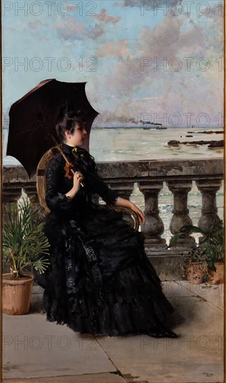 “On the Mascagni Terrace” by Vittorio Matteo Corcos