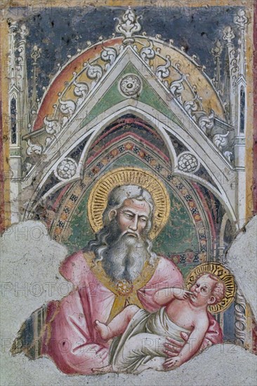 “San Simeone regge tra le braccia il Bambino Gesù” secondo la narrazione del vangelo di Luca
