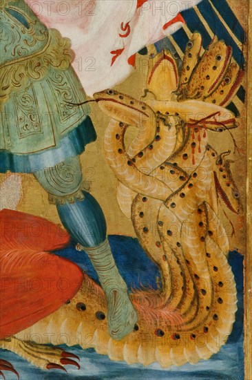 “San Michele Arcangelo che uccide il drago tra i Santi Benedetto e Bartolomeo”