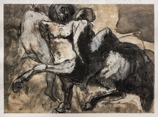 “Centaur abducting two women”