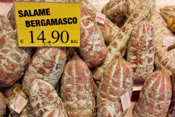 Salame bergamasco.
Bergamo (BG), Lombardia, Italia - Italy