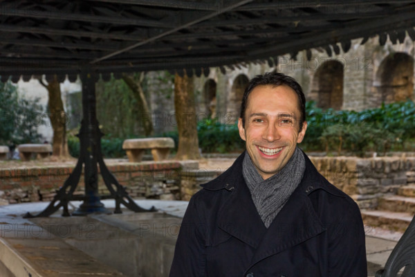 Città Alta, via Mario Lupo, accanto all'antico lavatoio: Andrea Locati, Capo Servizio Promozione della Camera di Commercio di Bergamo.
Bergamo (BG), Lombardia, Italia - Italy