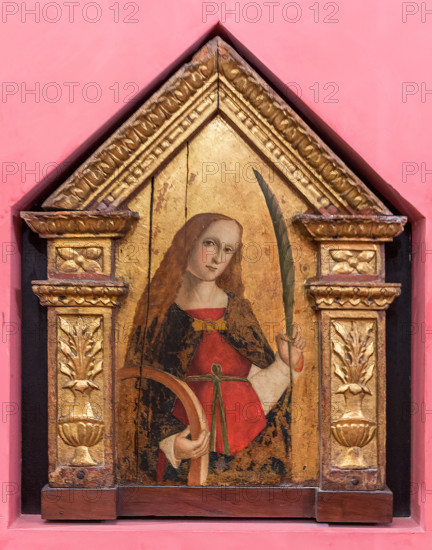 Bergamo, Museo Bernareggi: "Santa Caterina di Alessandria", di Bernardo o Antonio Marinoni, (notizie dal 1493 al 1533/45).

[ENG]
Bergamo, Bernareggi Museum: " St. Catherine of Alexandria", by Bernardo or Antonio Marinoni (about 1493 - 1533/45).
Bergamo (BG), Lombardia - Lombardy, Italia - Italy