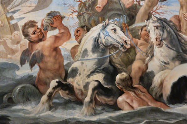 Medici Riccardi Palace, Gallery of Mirrors (or Room Luca Giordano): “Neptune and Amphitrite”. Detail of the vault. Frescoes by Luca Giordano, 1682 - 1685.
Palazzo Medici Riccardi, Firenze (FI) - Florence, Toscana - Tuscany, Italia - Italy