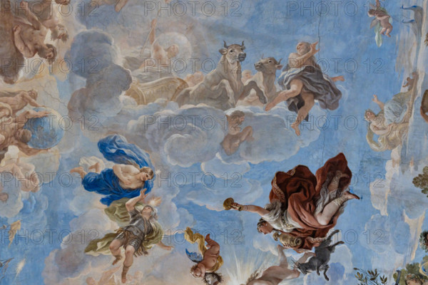 Medici Riccardi Palace, Gallery of Mirrors (or Room Luca Giordano): “The Chariot of the Moon”, detail of the vault.
Frescoes by Luca Giordano, 1682 - 1685.
Palazzo Medici Riccardi, Firenze (FI) - Florence, Toscana - Tuscany, Italia - Italy