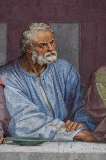 “Cenacolo”,  di Andrea del Sarto, affresco  (525x871 cm), databile al 1511-1527. L’opera è  conservata nel refettorio del monastero vicino alla chiesa di San Salvi a Firenze. Particolare con apostolo.

[ENG]
“The Last Supper”, by Andrea del Sarto, fresco (525x871 cm), datable to 1511-1527. The work is preserved in the refectory of the monastery near the church of San Salvi in Florence. Detail with an apostle.
Chiesa di San Salvi, Refettorio, Firenze (FI) - Florence, Toscana - Tuscany, Italia - Italy