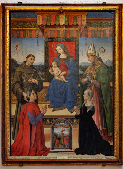 “Madonna in trono con Bambino, S. Francesco d’Assisi e S. Zanobi e i committenti”, di Raffaellino del Garbo, dall’Ospedale di S. Maria Nuova di Firenze, dipinto a tempera grassa su tavola, 1500.

[ENG]
“Madonna enthroned with Child, St. Francis of Assisi and St. Zanobi and the patrons”, by Raffaellino del Garbo, from the Hospital of S. Maria Nuova in Florence, tempera painting on panel, 1500.
Chiesa di San Salvi, Museo del C, Firenze (FI) - Florence, Toscana - Tuscany, Italia - Italy