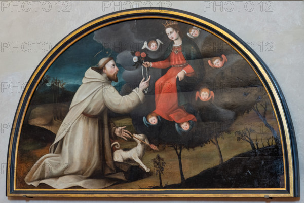 “San Domenico riceve il rosario dalla Vergine”, di Suor Plautilla Nelli, dipinto in lunetta proveniente dal Convento di S. Caterina in Cafaggio, XVI secolo.

[ENG]
“St. Dominic receives the rosary from the Virgin”, by Sister Plautilla Nelli, painting in a lunette from the St Catherine Convent in Cafaggio, XVI century.
Chiesa di San Salvi, Museo del C, Firenze (FI) - Florence, Toscana - Tuscany, Italia - Italy