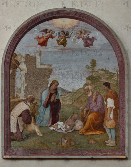 “Adorazione dei Pastori”, di Francesco Cristofano, conosciuto come Franciabigio, affresco staccato, dalla  Villa Dani presso S. Margherita a Montici, 1510.

[ENG]
“Adoration of the Shepherds”, by Francesco Cristofano, known as Franciabigio, detached fresco, from Villa Dani near S. Margherita a Montici, 1510.
Chiesa di San Salvi, Refettorio, Firenze (FI) - Florence, Toscana - Tuscany, Italia - Italy