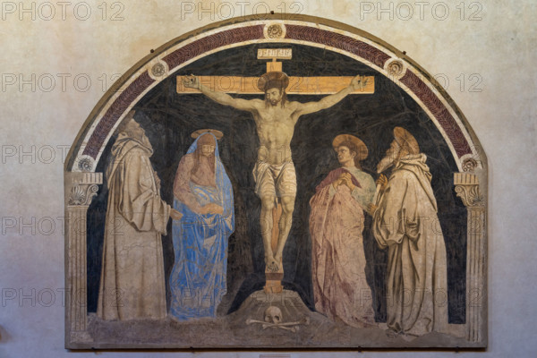 “Crocifissione”, affresco di Andrea del Castagno, 1453-5, collocato refettorio del monastero di Sant'Apollonia a Firenze, oggi museo del Cenacolo di Sant’Apollonia.  

[ENG]
 “Crucifixion by Andrea del Castagno, 1453-5, fresco located in the refectory of the monastery of Sant'Apollonia in Florence, now the museum of the Cenacle of Sant'Apollonia.
Museo del Cenacolo di Sant'Apoll, Firenze (FI) - Florence, Toscana - Tuscany, Italia - Italy