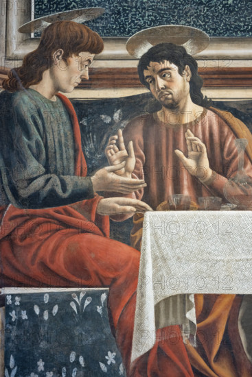“L’Ultima Cena”, affresco (453 × 975 cm)  di Andrea del Castagno, 1447 circa, conservato sulla parete ovest del refettorio del monastero di Sant'Apollonia a Firenze, oggi museo del Cenacolo di Sant’Apollonia. Particolare del primo apostolo che discorre con San Filippo (figura a destra).

[ENG]
“The Last Supper”, fresco (453 × 975 cm) by Andrea del Castagno, about 1447, preserved on the west wall of the refectory of the monastery of Sant'Apollonia in Florence, now the museum of the Cenacle of Sant'Apollonia. Detail of the first apostle speaking with Saint Philip (figure on the right).
Museo del Cenacolo di Sant'Apoll, Firenze (FI) - Florence, Toscana - Tuscany, Italia - Italy