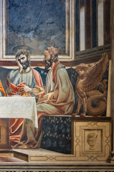 “L’Ultima Cena”, affresco (453 × 975 cm)  di Andrea del Castagno, 1447 circa, conservato sulla parete ovest del refettorio del monastero di Sant'Apollonia a Firenze, oggi museo del Cenacolo di Sant’Apollonia. Particolare di San Simone si copre la faccia con la mano in un gesto sconsolato quasi a dire l'impossibilità di quanto sta per avvenire e dell’ultimo apostolo a destra.

[ENG]
“The Last Supper”, fresco (453 × 975 cm) by Andrea del Castagno, about 1447, preserved on the west wall of the refectory of the monastery of Sant'Apollonia in Florence, now the museum of the Cenacle of Sant'Apollonia. Detail of Saint  Simon who covers his face with his hand in a disconsolate gesture almost to express the sadness of what is about to happen and of the last apostle on the right.
Museo del Cenacolo di Sant'Apoll, Firenze (FI) - Florence, Toscana - Tuscany, Italia - Italy
