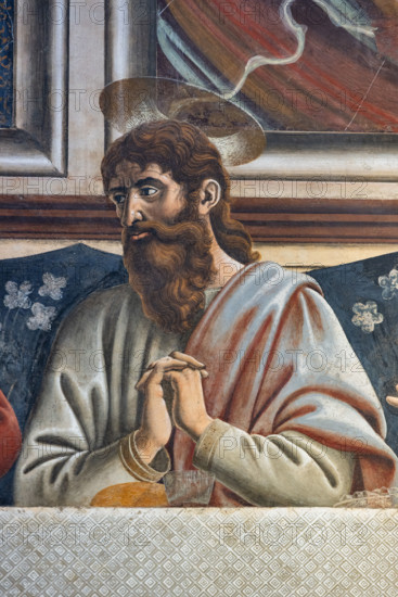 “L’Ultima Cena”, affresco (453 × 975 cm)  di Andrea del Castagno, 1447 circa, conservato sulla parete ovest del refettorio del monastero di Sant'Apollonia a Firenze, oggi museo del Cenacolo di Sant’Apollonia. Particolare di San Bartolomeo.

[ENG]
“The Last Supper”, fresco (453 × 975 cm) by Andrea del Castagno, about 1447, preserved on the west wall of the refectory of the monastery of Sant'Apollonia in Florence, now the museum of the Cenacle of Sant'Apollonia. Detail of Saint Bartholomew.
Museo del Cenacolo di Sant'Apoll, Firenze (FI) - Florence, Toscana - Tuscany, Italia - Italy