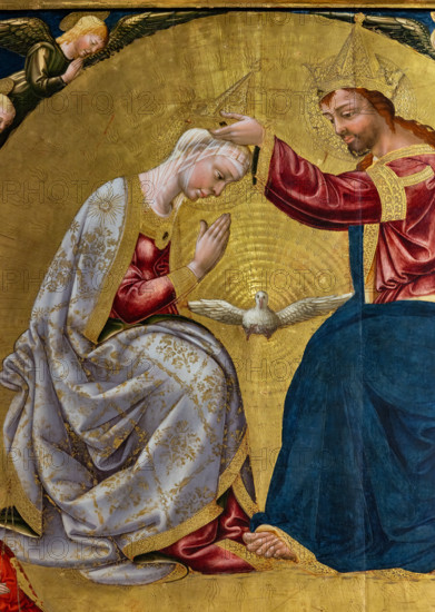 “Incoronazione della Vergine”, di Neri di Bicci, dipinto su tavola, 1473. Particolare con la Vergine, Cristo e la colomba, simbolo dello Spirito Santo.

[ENG]
“Coronation of the Virgin”, by Neri di Bicci, 1473, painting on panel. Detail of the Virgin, Christ and the dove, symbol of the Holy Spirit.
Museo del Cenacolo di Sant'Apoll, Firenze (FI) - Florence, Toscana - Tuscany, Italia - Italy