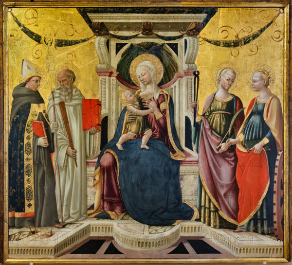 “Madonna col Bambino e Santi”, di Neri di Bicci, dipinto a tempera su tavola, 1473. Tra i santi rappresentati compare Sant’Apollonia, raffigurata con un paio di tenaglie che le stringono un dente, allusione al suo martirio.

[ENG]
“Madonna with Child and Saints”, by Neri di Bicci, tempera painting on panel, 1473. Among the saints represented is Saint Apollonia, depicted with a pair of pincers holding her tooth, an allusion to her martyrdom.
Museo del Cenacolo di Sant'Apoll, Firenze (FI) - Florence, Toscana - Tuscany, Italia - Italy