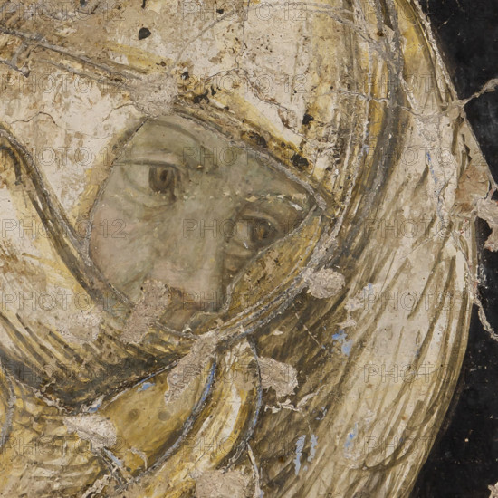 Palazzo Ducale, Pisanello room, south-east wall: “Tournament-Battle of Louvezerp”, 1430-1433, by Antonio di Puccio, known as Pisanello. detached wall painting, mixed media. The subject is taken from “Le roman en prose de Tristan”, a masterpiece of chivalric literature.
Detail.
Palazzo Ducale, Mantova (MN) - Mantua, Lombardia - Lombardy, Italia - Italy