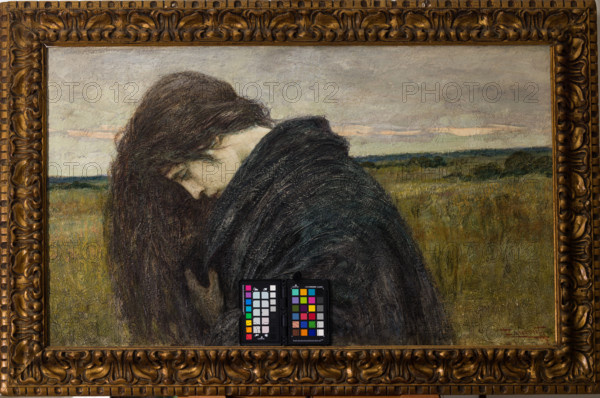 “Studio di testa - motivo elegiacvo” di Cesare Laurenti (FE 1854 - 1936).
Olio su cartone, cm. 57 x 95,5.
Collezione Assicoop Unipol, inv. n° 788
Collezione Assicoop - Unipol, Modena (MO), Emilia Romagna, Italia - Italy