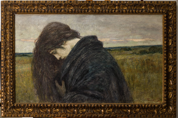 “Studio di testa - motivo elegiacvo” di Cesare Laurenti (FE 1854 - 1936).
Olio su cartone, cm. 57 x 95,5.
Collezione Assicoop Unipol, inv. n° 788
Collezione Assicoop - Unipol, Modena (MO), Emilia Romagna, Italia - Italy