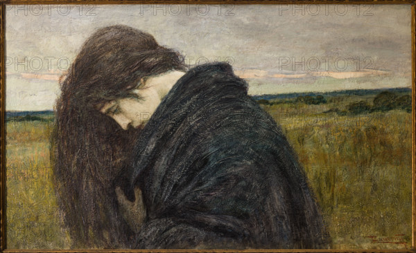 “Studio di testa - motivo elegiacvo” di Cesare Laurenti (FE 1854 - 1936).
Olio su cartone, cm. 57 x 95,5.
Collezione Assicoop Unipol, inv. n° 788
Collezione Assicoop - Unipol, Modena (MO), Emilia Romagna, Italia - Italy