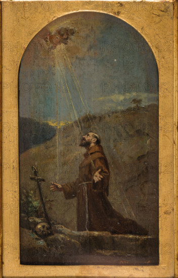 “ Bozzetto pala d’altare S. Niccolò” di Albano Lugli (1834 - 1914).
Olio su tavola,  cm. 25,5 x 14,5.
Collezione Assicoop Unipol, inv. n° 789
Collezione Assicoop - Unipol, Modena (MO), Emilia Romagna, Italia - Italy