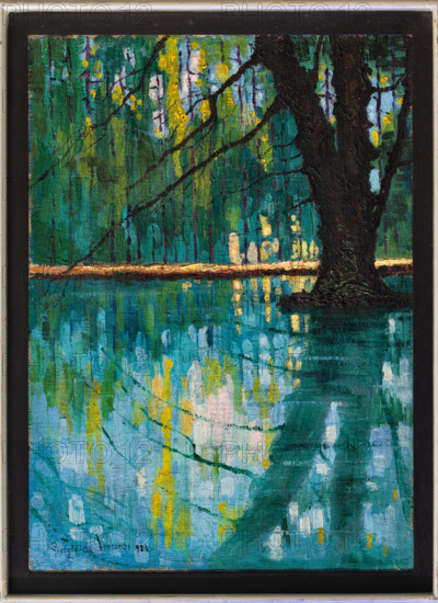 “Parco con laghetto” di Giorgio De Vincenzi.
Olio su tela, cm. 83 x 59,5.
Collezione Assicoop Unipol, inv. n° 806.
Collezione Assicoop - Unipol, Modena (MO), Emilia Romagna, Italia - Italy