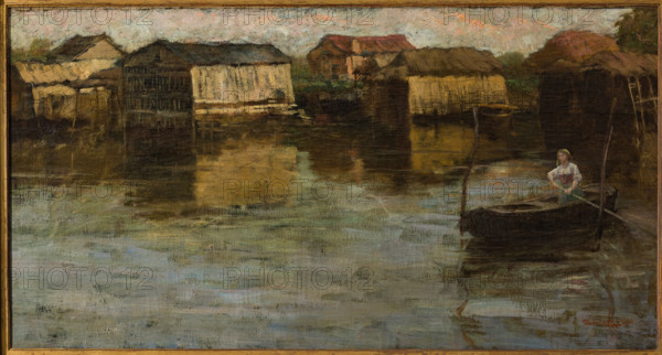 “Sul fiume” di Cesare Laurenti (FE 1854 - 1936).
Olio su tela cm. 53 x 101.

Collezione Assicoop Unipol, inv. n° 814
Collezione Assicoop - Unipol, Modena (MO), Emilia Romagna, Italia - Italy