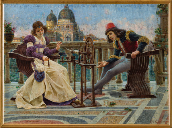 “Corteggiamento a Venezia” di Umberto Ruini (1869 - 1955).
Olio su tela cm. 53 x 73.

Collezione Assicoop Unipol, inv. n° 815
Collezione Assicoop - Unipol, Modena (MO), Emilia Romagna, Italia - Italy