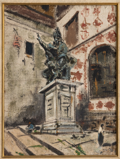 “Cortile a Bologna” di Filippo De Pisis (Ferrara, 1856-1956), olio su tela, cm. 62 x 46.
Collezione Assicoop - Unipol, Modena (MO), Emilia Romagna, Italia - Italy