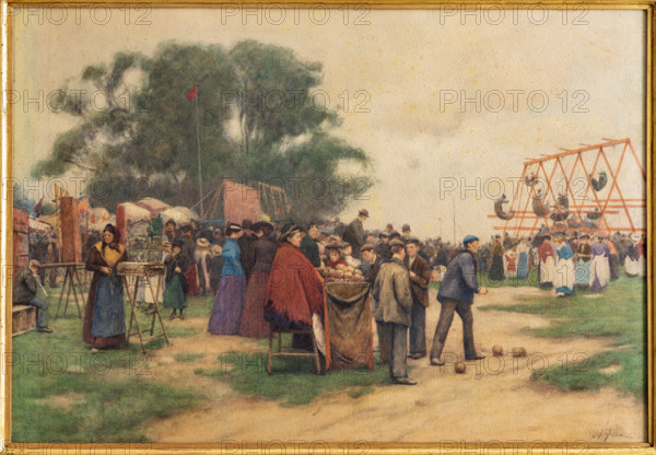 “Parco dei divertimenti” di Alberto Pisa (Ferrara, 1864-1930), acquerello su cartone, cm. 56,5 x 81.
Collezione Assicoop - Unipol, Modena (MO), Emilia Romagna, Italia - Italy